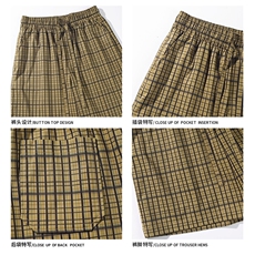 2025夏季新款白底格子印花速干短裤M-5XLHK25432-特P20，男装休闲裤，电商A022
