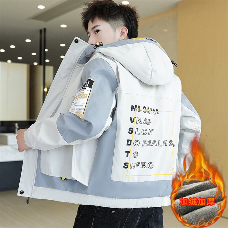 冬季长口袋棉服男模特加厚夹克风衣保暖外套工装棉衣粉865加绒,男装夹克,星座1207