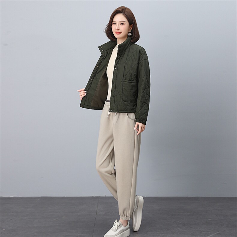 时尚百搭女装套装简约休闲两件套舒适显瘦外套+宽松长裤,女装套装/套裙,叶笙衣