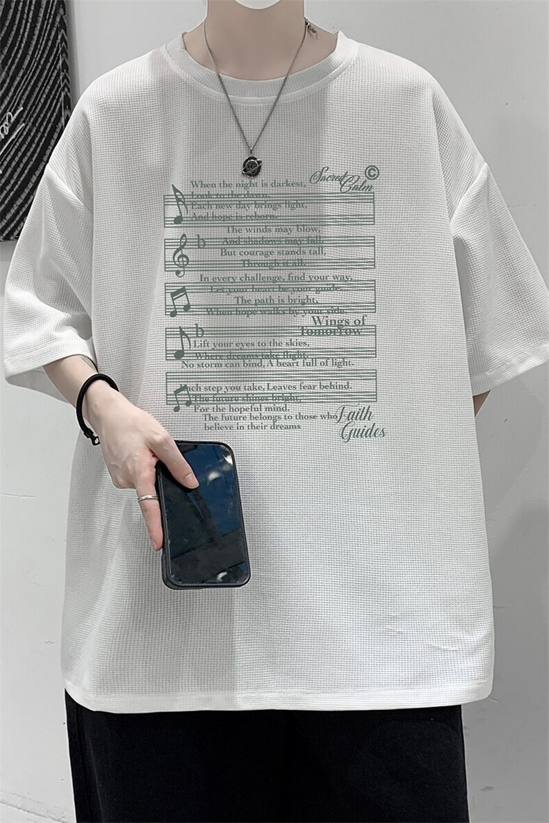 华夫格t恤男短袖男大码五分袖大皂风HT73428-P22,男装T恤,电商A040