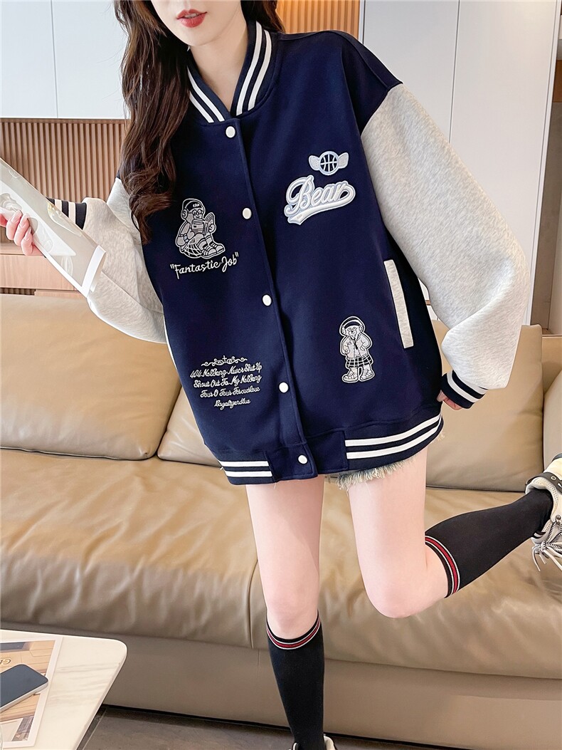 现货棒球服外套女2026春秋新款小个子超火休闲洋气减龄短款,女装卫衣/绒衫,网红馆