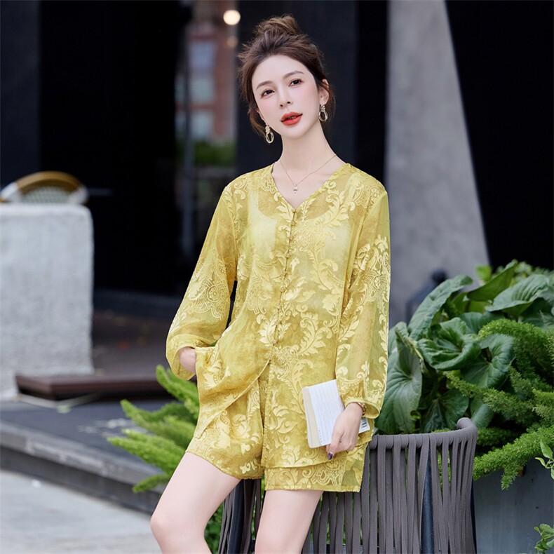 2025夏装新款新中式提花两件套,女装套装/套裙,曼琳思菲