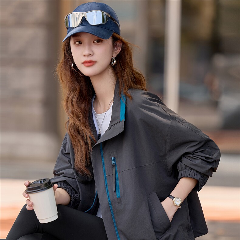2026年秋季小个子外套女短款拉链,女装短外套,悦祺
