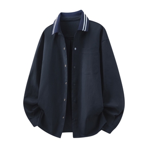 高品质鱼骨纹2026新款百搭翻领长袖衬衫A436-26018-P5589