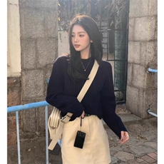时尚百搭纯色宽松显瘦女士羊毛衫羊毛，女装羊毛衫，旭驰羊绒