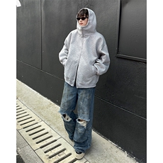 秋冬季连帽开衫卫衣潮流简约宽松休闲慵懒风卫衣外套，男装卫衣，星座410-7
