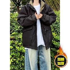 现货5W件冬季三防美式boxy解构连帽雪山冲锋衣棉衣男女棉服厚外套，男装夹克，电商A486