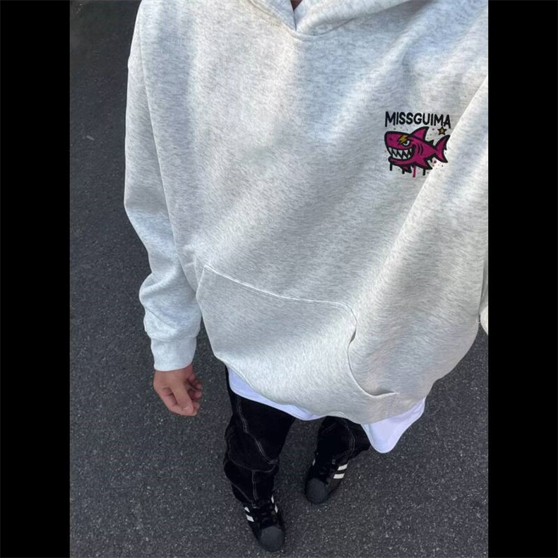 复古美式街头卡通印花长袖卫衣男女春秋季潮流宽松上衣ins潮牌,男装卫衣,四季星座505