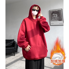 8XL-M连帽卫衣硬挺连帽卫衣男美式复古重磅帽衫加绒外套WY9105P68，男装卫衣，电商B238
