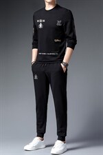 BJ9821秋季2023年新款男士长袖长裤修身休闲时尚卫衣套装P160，男装休闲套装，电商B360