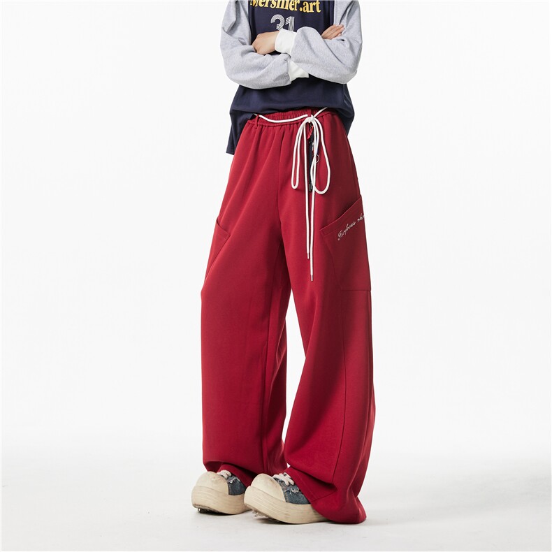 抖音品质秋季新款美式字母印花宽松休闲卫裤B313-K854-p65控88，男装休闲裤，电商B313