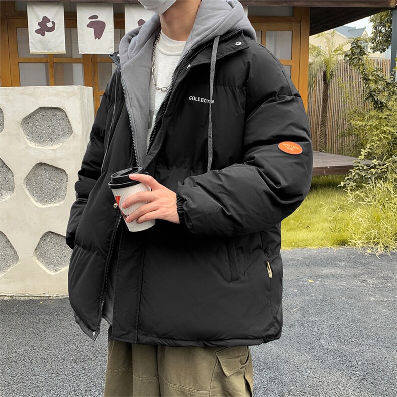 男士假两件棉衣男冬季加厚棉服情侣款棉袄连帽潮A266-WT08-P65,男装棉衣,电商A266