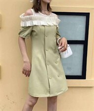 黑白双色气质连衣裙2231,女装连衣裙,谷斯(1F)