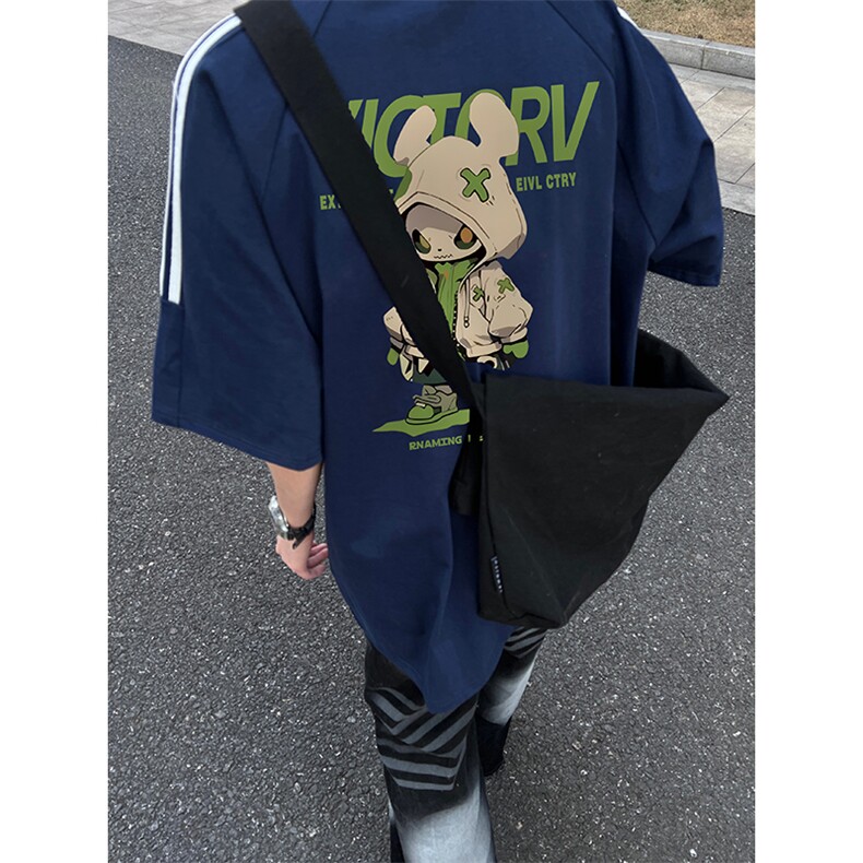 量大优供抖音视频支持得物品质配合二开美式三条杠短袖t恤ZD190,男装T恤,电商A486