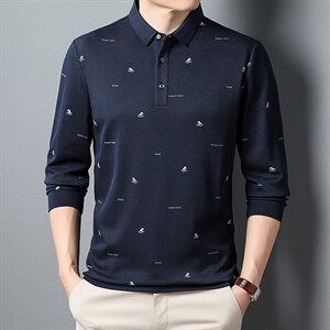 男士2023春秋季新款长袖T恤中青年休闲POLO条纹上衣男PL22321-P70,男装Polo衫,星座1105-3