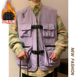 特批78无差价户外大码防水滑雪服马甲男休闲加棉加厚工装外套M71图片