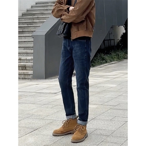 搭配马丁靴的牛仔裤男秋冬修身休闲裤机车风痞帅1412-2/505/P65图片