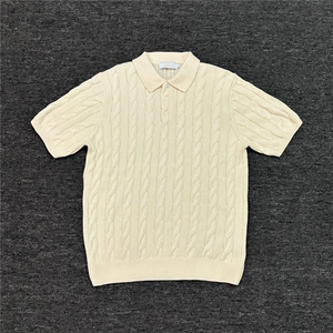 【有货】Z96CC-特P39 绞花翻领polo衫男女正肩针织短袖t恤图片