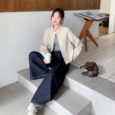 【主推】复古简约小立领休闲口袋短外套2D148-2626-P155-K268，女装短外套，2D148