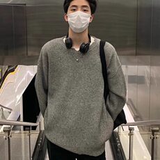 W8159-P48网络图韩系Cleanfit破洞做旧设计感针织衫潮牌毛衣，男装针织衫/毛衣，星座1608-2