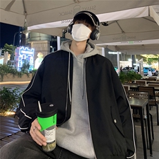 光板夹克二开港风夜景秋装包条棒球服夹克情侣外套F605TP55，男装夹克，电商A247