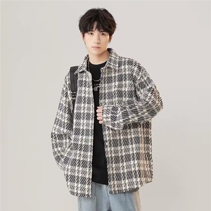455-P44 小香风格子外套男春秋高级感痞帅男装oversize潮牌图片
