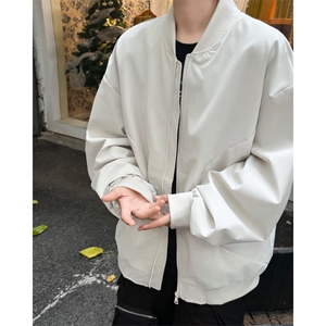 2024新款夹克男士春秋季时尚休闲宽松纯色情侣棒球服外套W9335图片