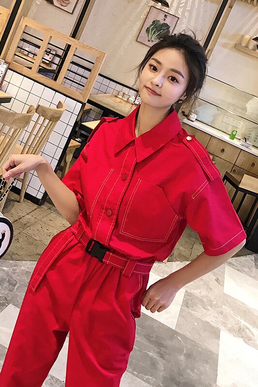 档口发图！薄款显瘦休闲收腰工装连体裤8505A-1919,女装连体裤,依依服饰