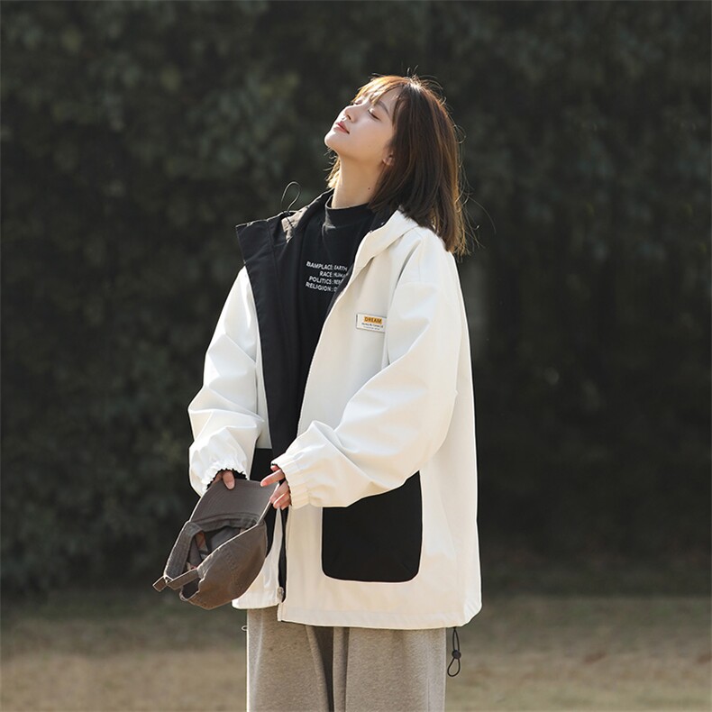 春季新款美式山系双面穿连帽冲锋衣情侣潮流夹克外套JK7902-特P80，男装夹克，星座904