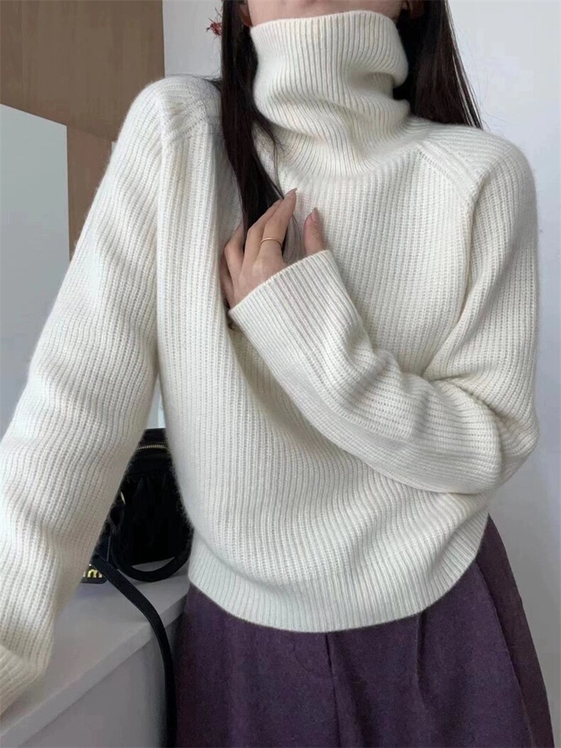 时尚显瘦高级感短款高领羊毛衫百搭气质女装毛衣,女装羊毛衫,圣旺供货