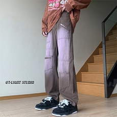 B221美式ins高街暗黑小众个性多口袋休闲裤子LK23043-P65控88，男装休闲裤，电商B221