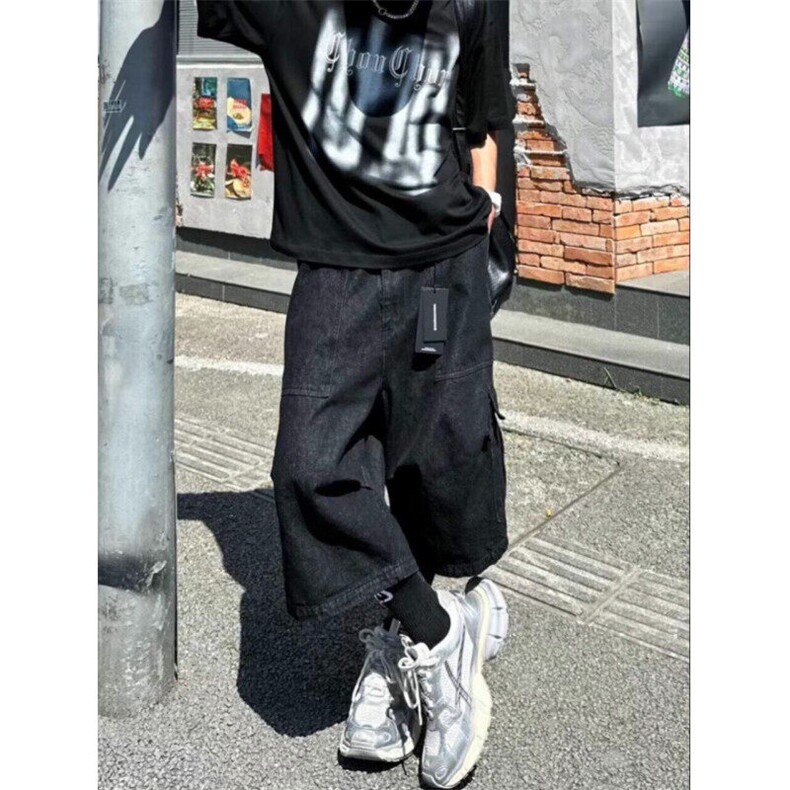 05夏季美式高街复古宽松直筒多口袋工装五分裤-NZ308-网络图,男装牛仔裤,星座1002-2