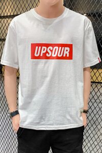 夏季港风大码宽松英文短袖T恤男圆领纯棉中袖卫衣模白T9553图片