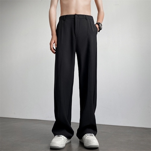 217-2-HK2451-P45 夏季冰丝垂感西裤直筒休闲裤男大码西装长裤,男装西服套装,星座217-2