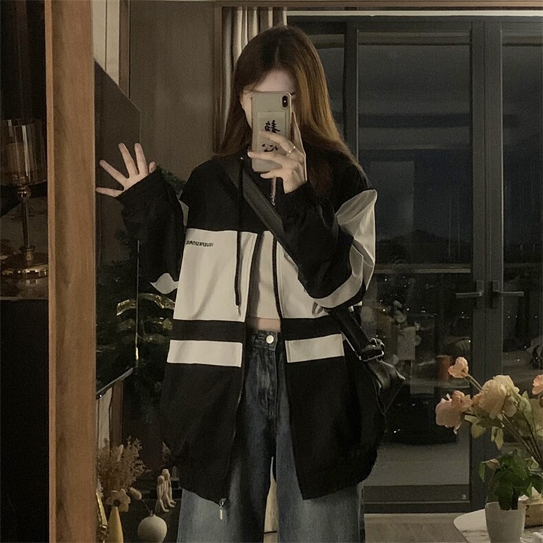 薄荷绿冲锋衣外套女温柔学院风上衣秋季撞色棒球服夹克衫C369-85,男装夹克,星座911-2(原星座613-2）