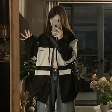 薄荷绿冲锋衣外套女温柔学院风上衣秋季撞色棒球服夹克衫C369-85，男装夹克，星座911-2(原星座613-2）