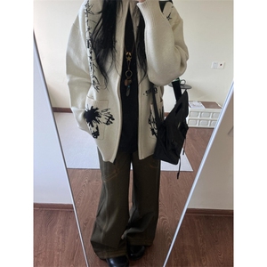 【有货】手稿印花开衫毛衣男宽松慵懒风针织衫外套MY133LL-P65图片