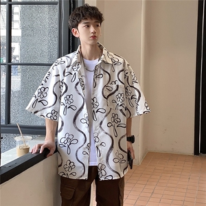2025夏季新款 男士休闲宽松尖领男士大码花衬衫 C93/P45 59图片
