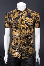 2021花衬衫大码衬衣沙滩涤棉衫弹力短袖9899P40M-7XL码假模图，男装T恤，星座1106