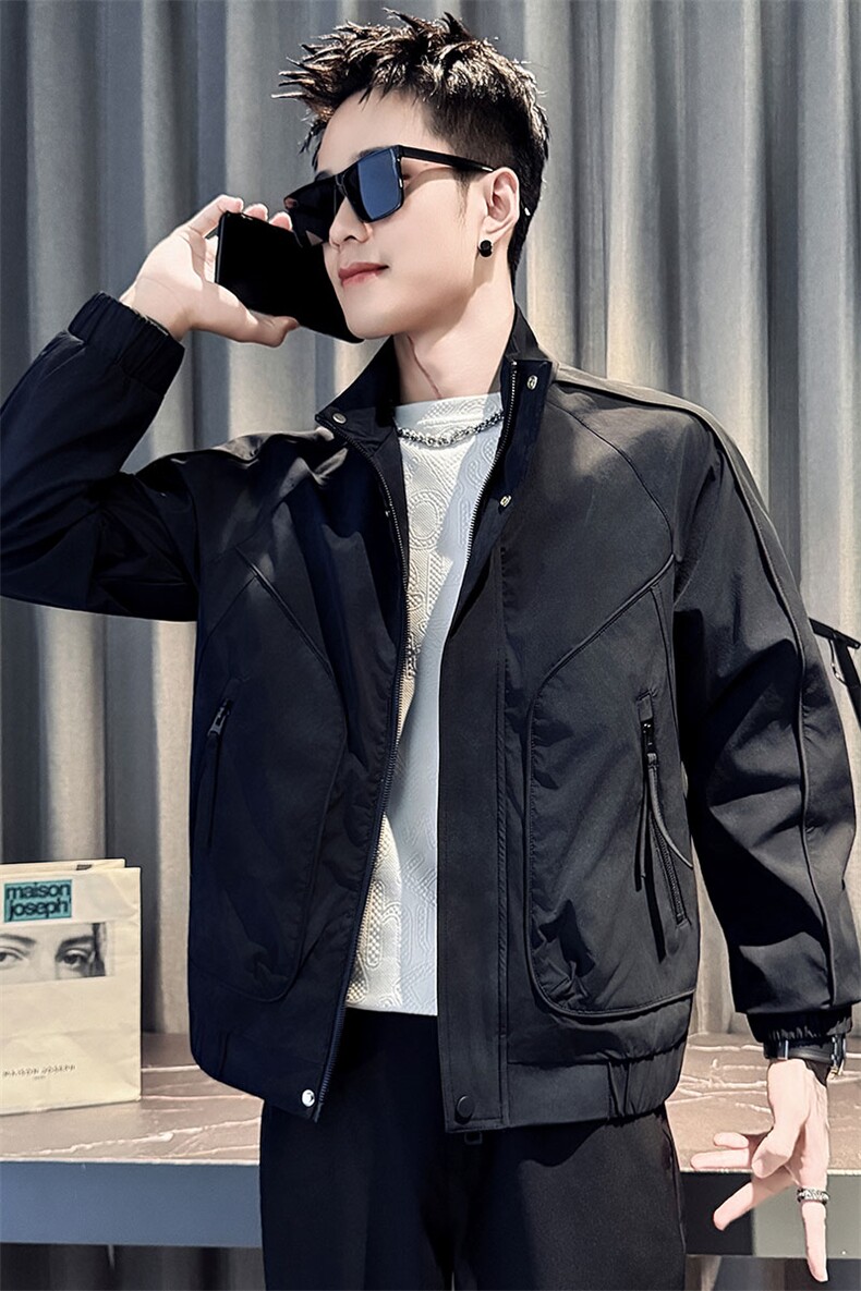 J8609-P98控138男潮牌扎染复古外套潮流立领男装衣服2025新款春秋,男装夹克,星座102A（原电商D309-1）