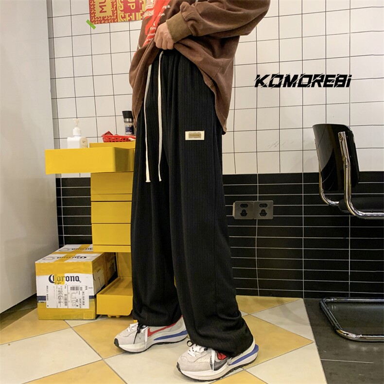 2024秋港风宽松休闲裤束脚抽绳拖地裤313A-1-KK303-P45控价68,男装休闲裤,星座808A-1