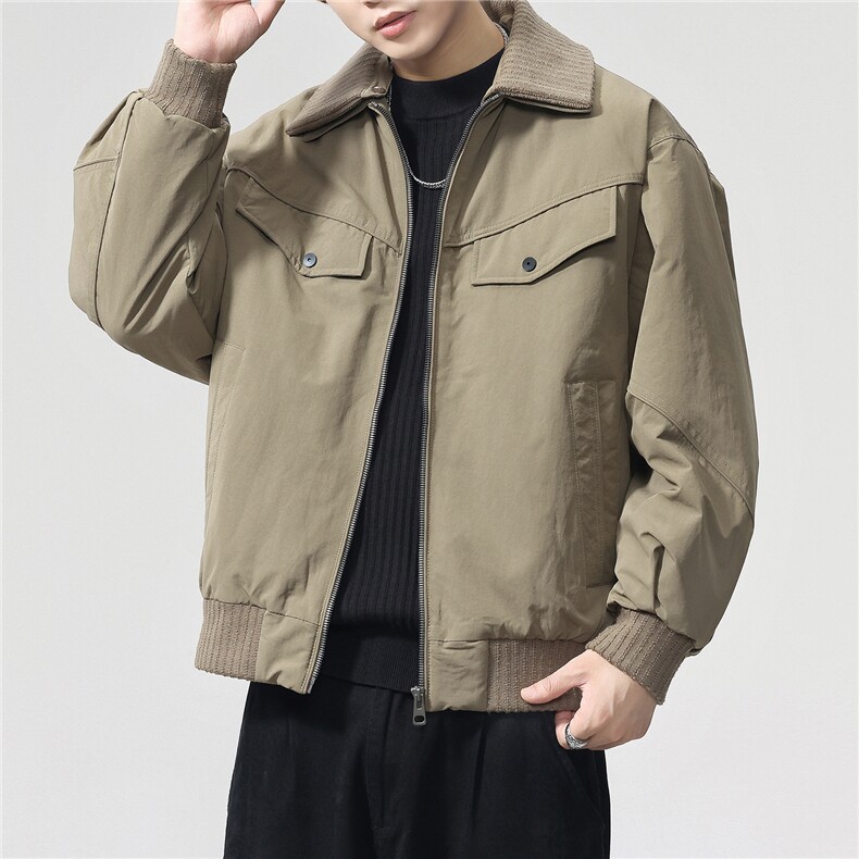 GENIOLAMODE美式可拆卸加厚保暖棉服翻领外套男秋冬棉袄工装夹克图片