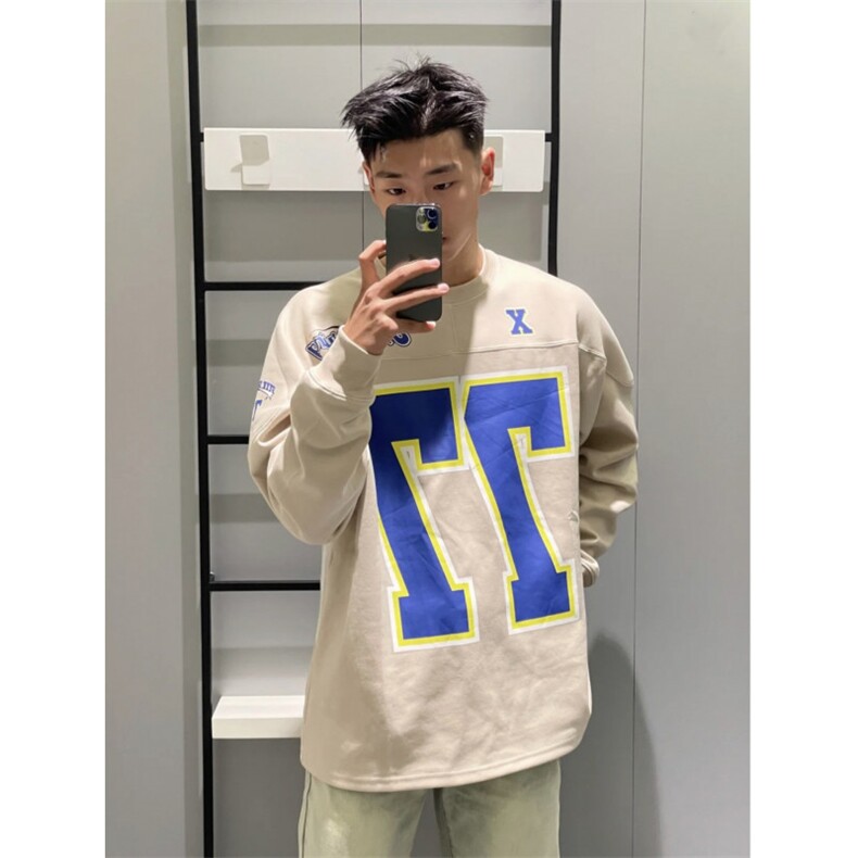 706-1-WY2004-P65 现货 秋季美式冰球服男圆领橄榄球衣机车服外套图片