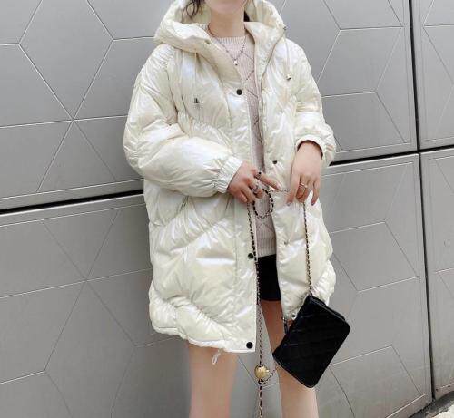 SGH2096爆版亮皮连帽时尚保暖羽绒服，女装羽绒服，L·H·X