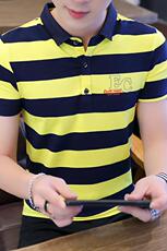 8013-P35夏季t恤男士短袖翻领polo衫夏装休闲潮流修身男装条纹半，男装T恤，电商D310（原电商305）