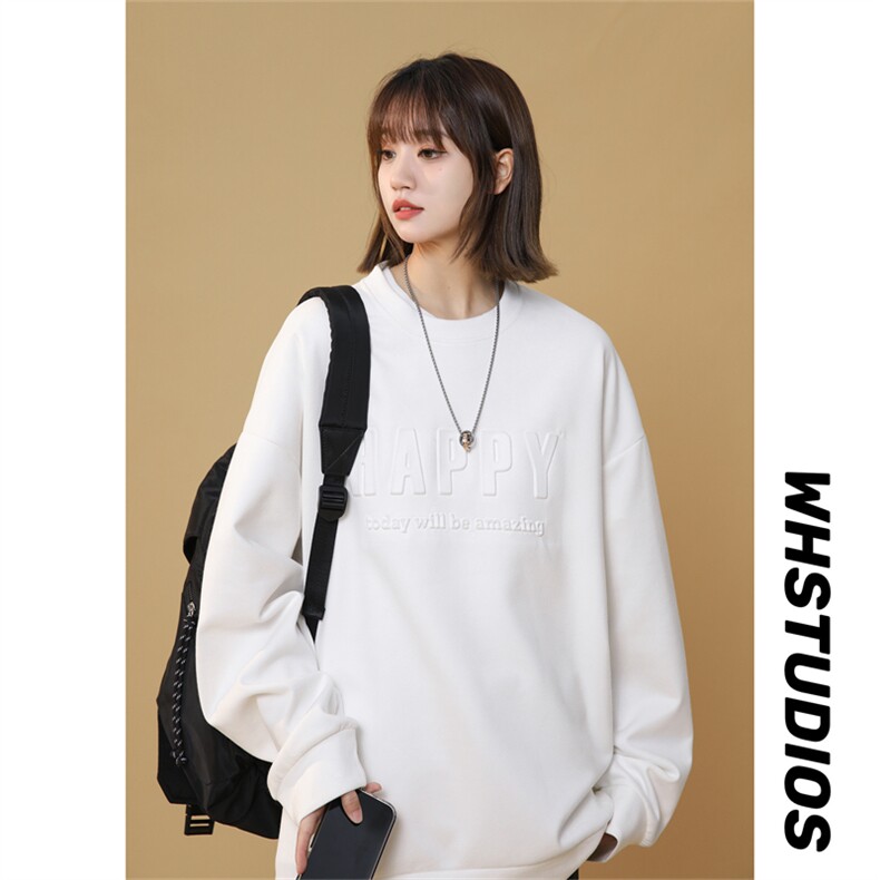 W9015/P35春装新款现货印花卫衣男长袖衬衣大码宽松上衣外套，女装卫衣/绒衫，电商A141