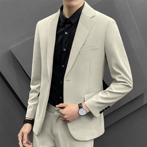 春季男百搭新款商务正装纯色修身时尚休闲西服两件套装XF8609P230图片