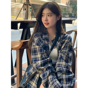 2025春夏复古长袖防晒衬衫外套女宽松空调衬衣bf慵懒上衣C02p28图片