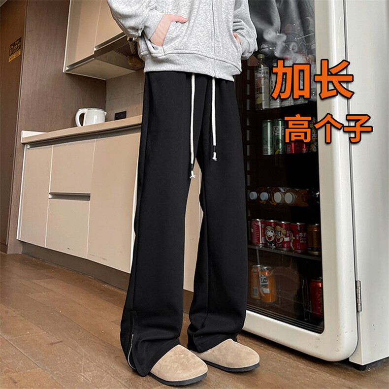 加长高个子微喇裤子男夏季潮牌拉链卫裤190cm美式运动裤KZ032P58,男装休闲裤,电商B312
