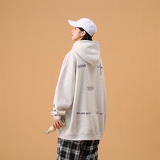 @中性风强推荐连帽卫衣字母印花情侣WY801P48控68，男装卫衣，星座517A-1